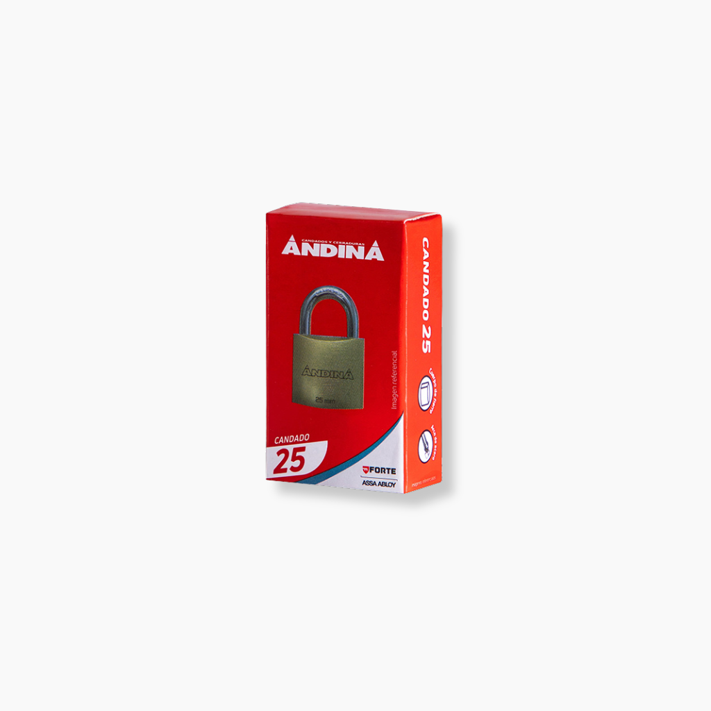 CANDADO DE FIERRO ANDINA 25 MM CAJA