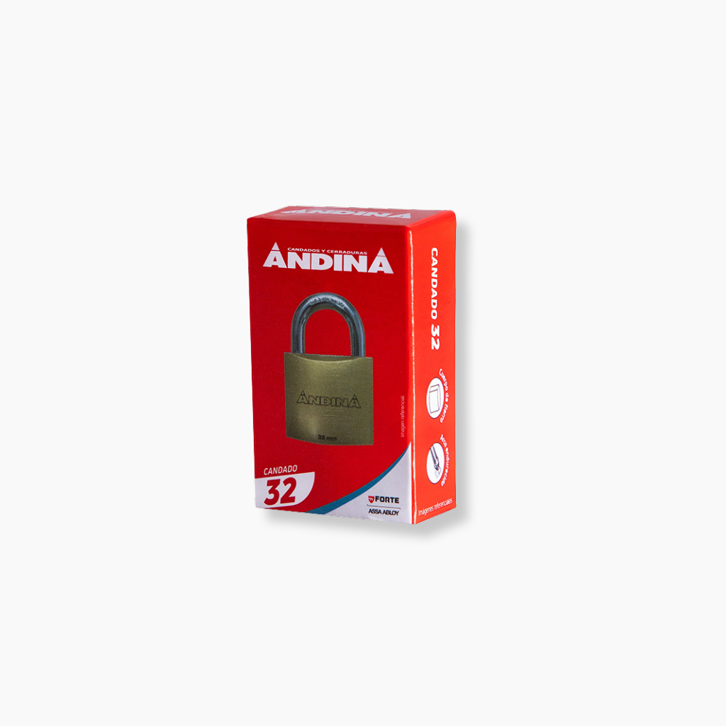 CANDADO DE FIERRO ANDINA 32 MM CAJA