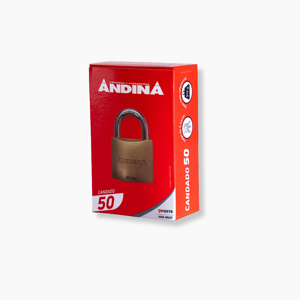 CANDADO DE FIERRO ANDINA 50 MM CAJA