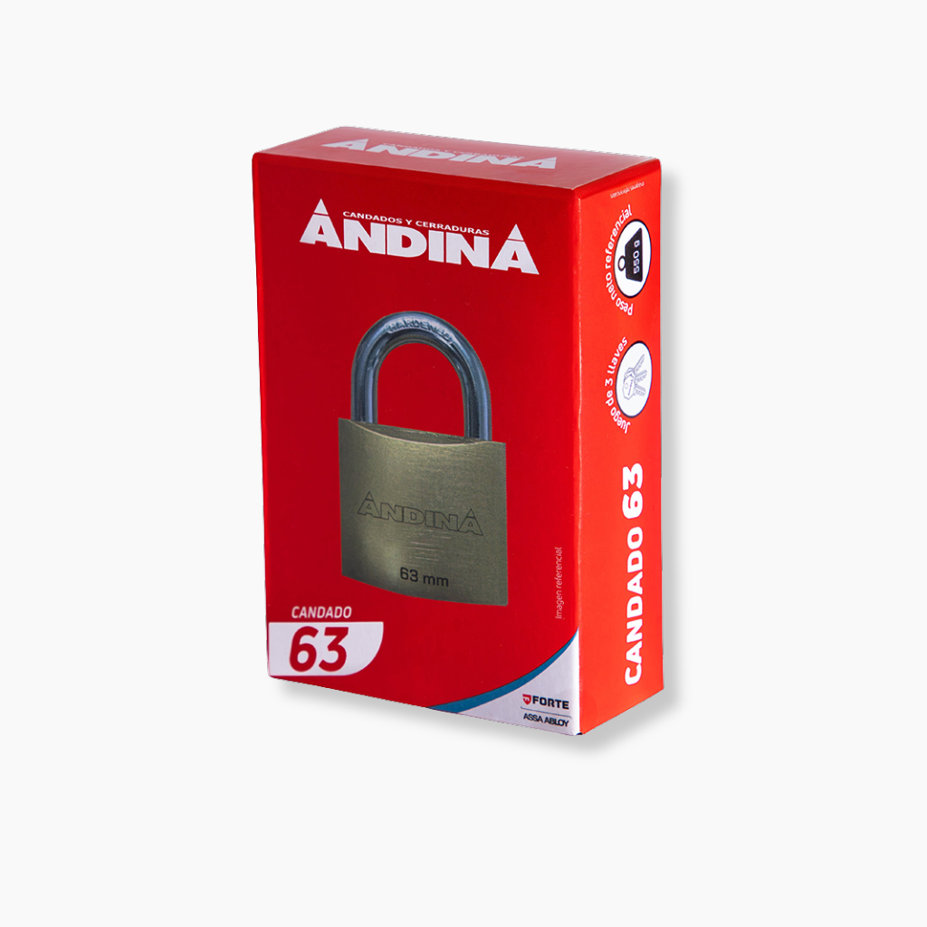 CANDADO DE FIERRO ANDINA 63 MM CAJA